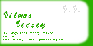 vilmos vecsey business card